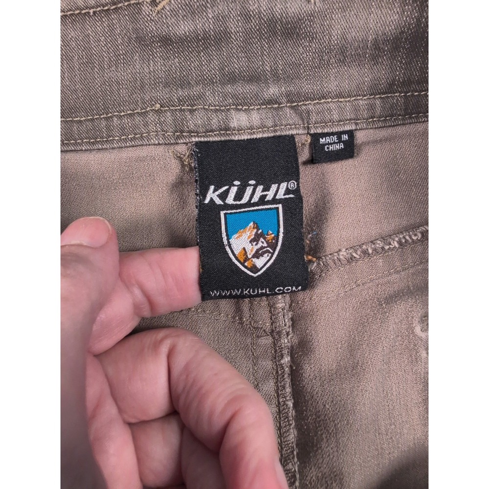 Kuhl‎ Adventure Olive Green Denim Skirt Stretch Outdoors Casual Size 8 Hiking - Picture 10 of 12